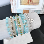 SANDY FEET- shades of blue/ green rondelle bracelet