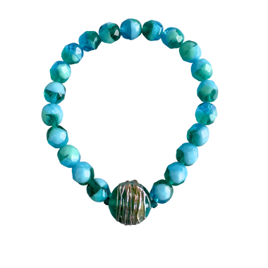 CAYMAN WATERS- aquamarine Czech glass beads