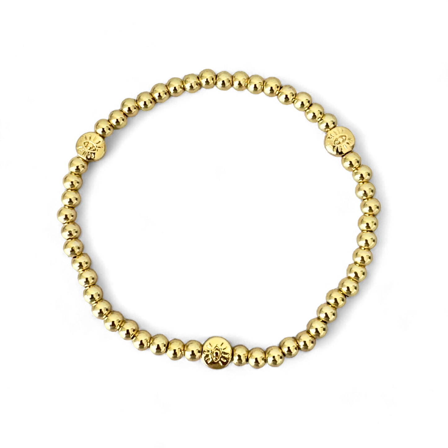 GOLDEN EYE- gold beads with evil eye