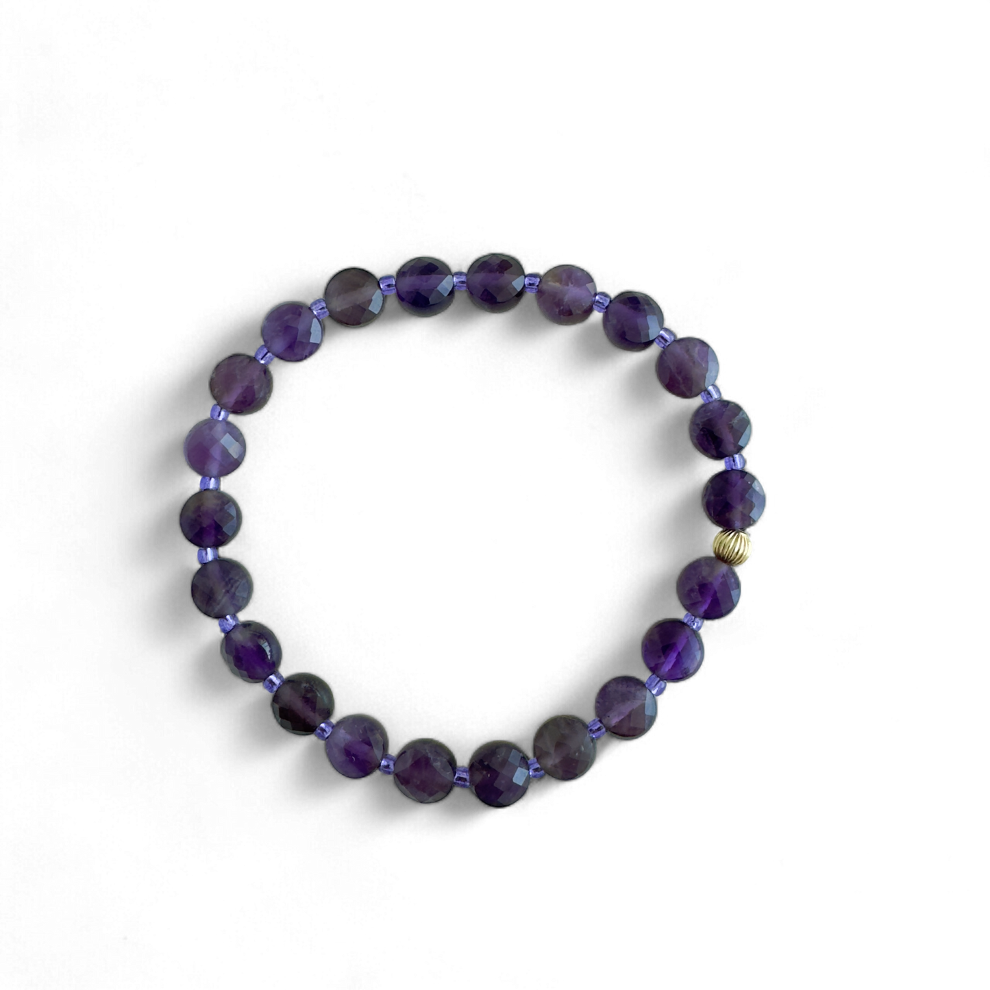 BERRY BEAUTIFUL- amethyst coin bead bracelet