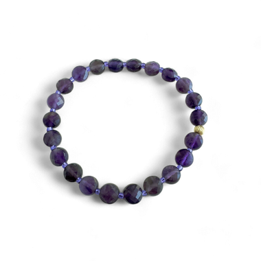 BERRY BEAUTIFUL- amethyst coin bead bracelet