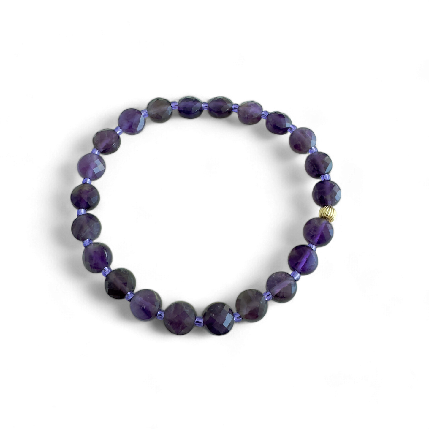 BERRY BEAUTIFUL- amethyst coin bead bracelet