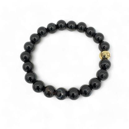 POWER BEADS- 8mm black agates