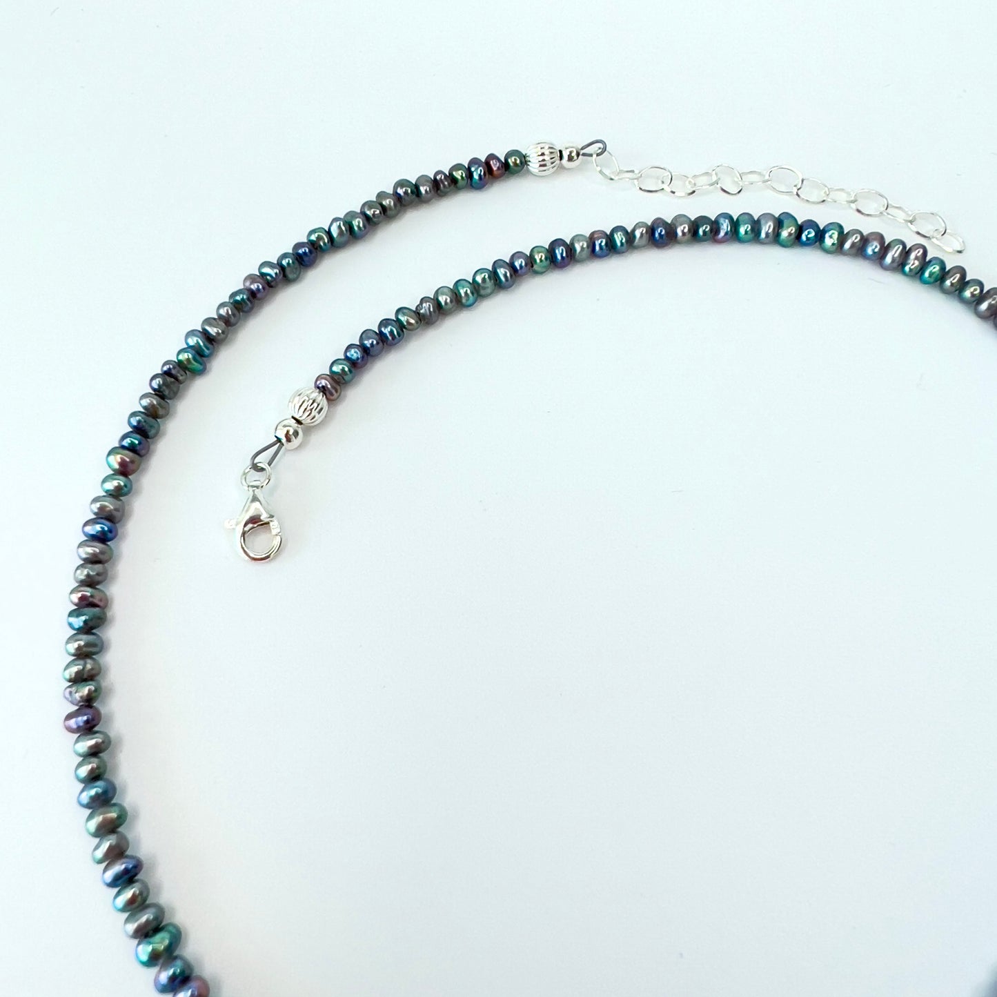 the NELLIE- Black Peacock Seed Pearl Choker