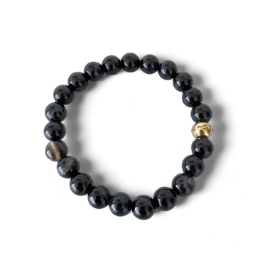 POWER BEADS- 8mm black agates