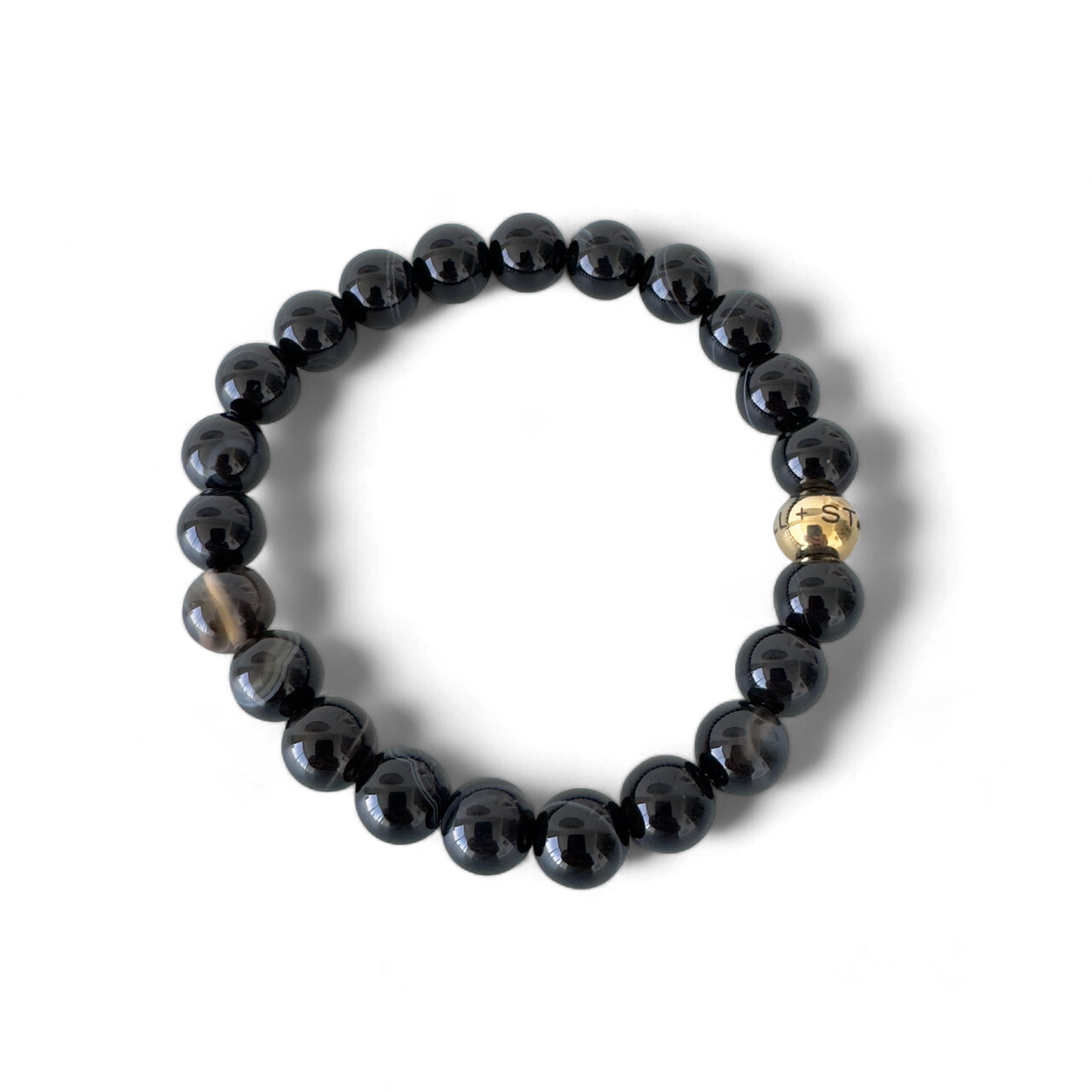 POWER BEADS- 8mm black agates