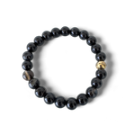 POWER BEADS- 8mm black agates