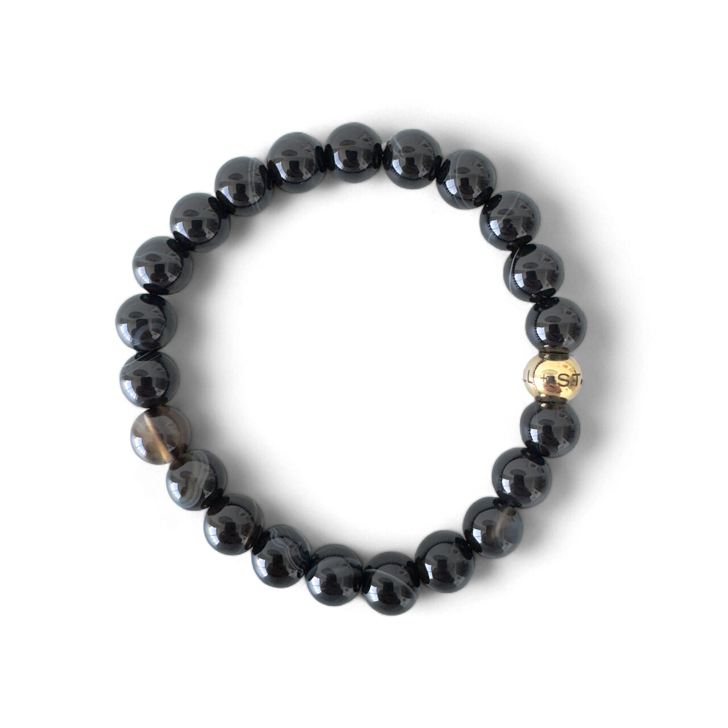 POWER BEADS- 8mm black agates