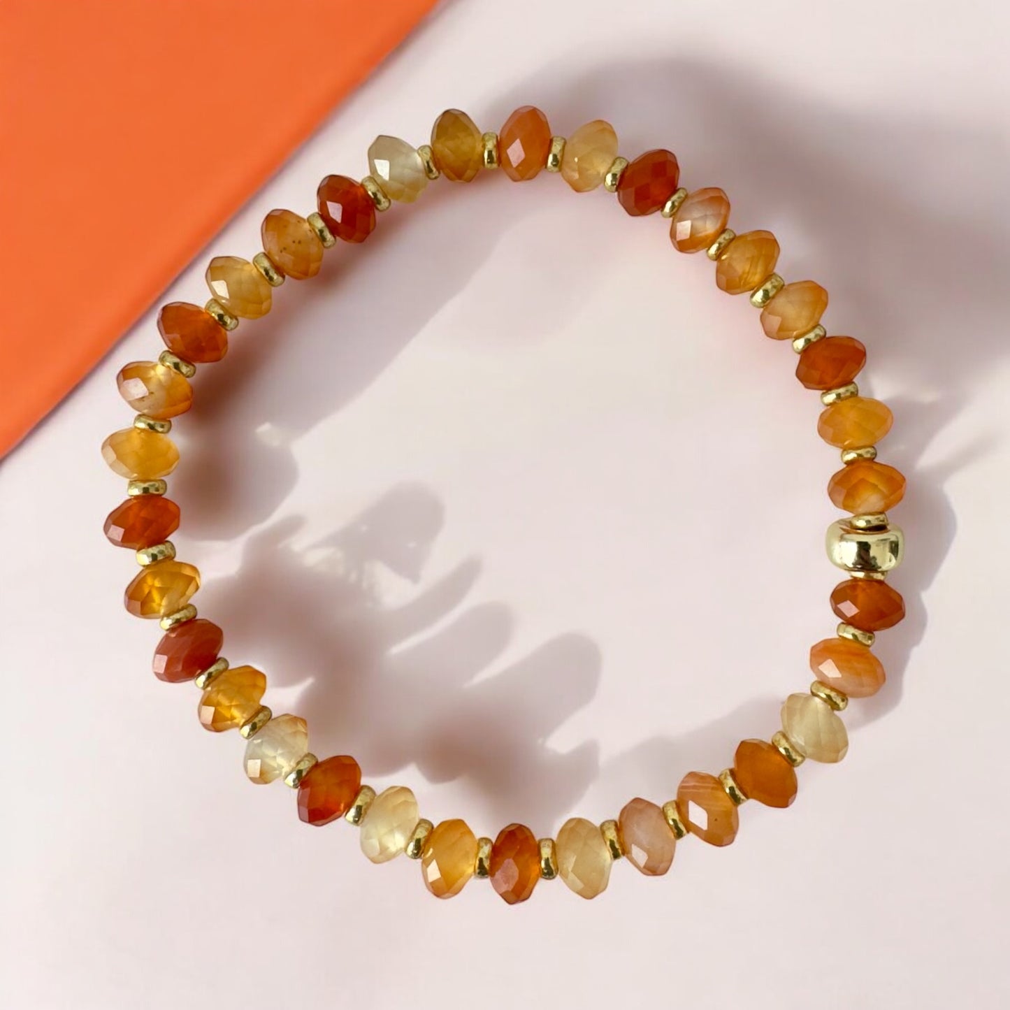 TANGERINE DREAM- carnelian rondelle bracelet