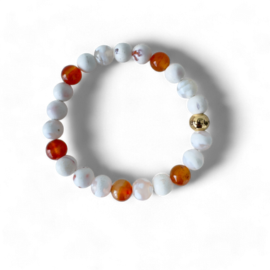 TANGERINE DREAM- carnelian & orange/ white agates