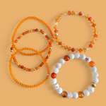 TANGERINE DREAM- carnelian & orange/ white agates